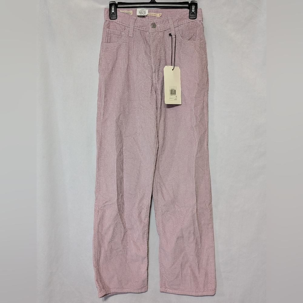 🪻 Levi's Premium Mauve Ribcage Straight Ankle Cropped Corduroy Jeans 25x29 NWT